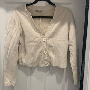 Zara crop ribbed cardigan